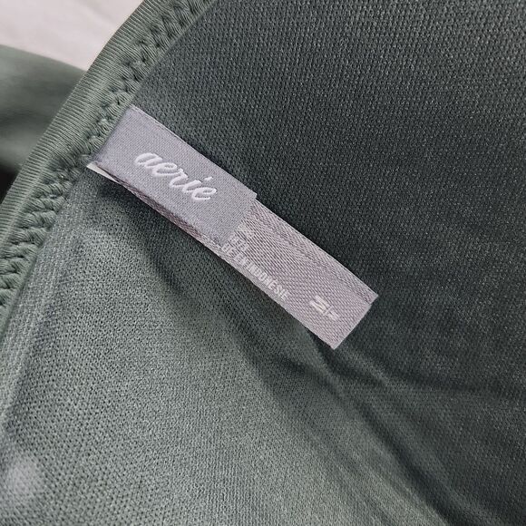 Aerie Bikini Set Olive Green Top and Printed Bottom Medium - Picture 3 of 3